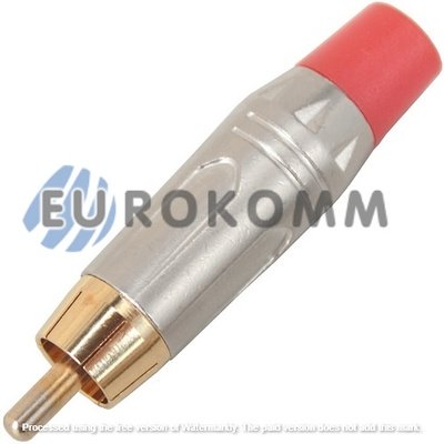 Штекер RCA серебристый металл. корпус, gold, красный