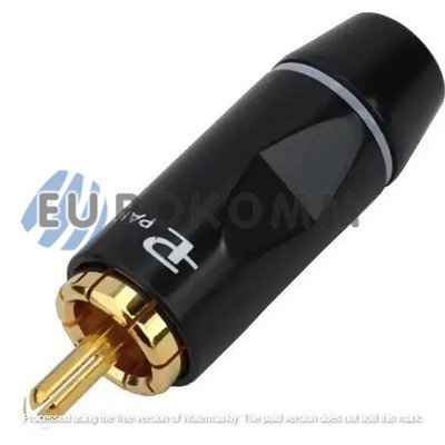 Штекер RCA профессиональный, gold, диам.-6мм, белая полоса