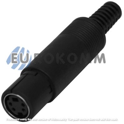 Гнездо mini DIN 4pin под шнур, корпус пластик