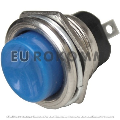 Кнопка Daier DS-212, OFF-(ON), 2pin, 3A 250V, синяя