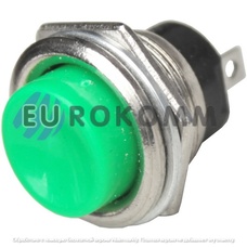 Кнопка Daier DS-212, OFF-(ON), 2pin, 3A 250V, зелёная