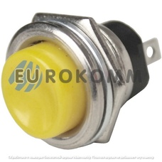 Кнопка Daier DS-212, OFF-(ON), 2pin, 3A 250V, жёлтая