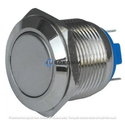 Кнопка антивандальная PBS-28B без фиксации (OFF-(ON)) 19мм, 2-х контактная, 220V, под пайку (плоская)