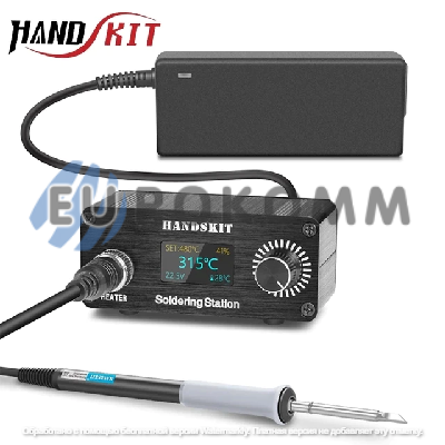 Міні паяльна станція HandsKit T12D OLED дисплей, 72W, 200-450°C, DC-12-24V з блоком живлення