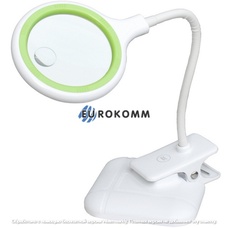 Лупа-лампа ZD-127 настольная+прищепка, LED подсветкой (2W), 3D+12D, диам.-100мм, USB 5V (стекло), Zhongdi