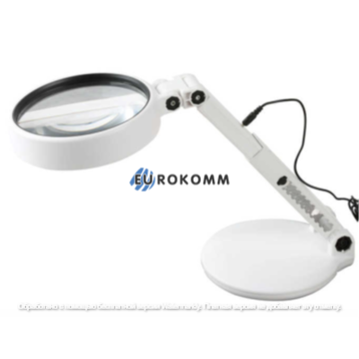 Лупа NO.7766 настольная + ручная, подсветка, 2X 150мм (3AAA + USB)