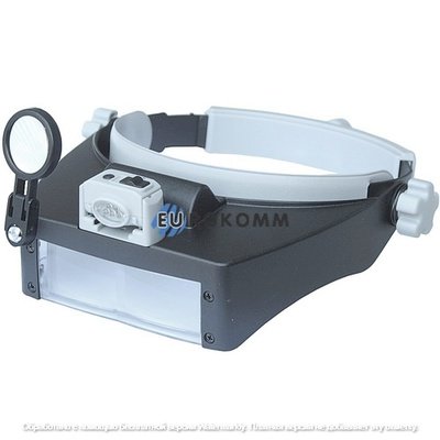 Лупа бінокулярна MG81007(RD)1 з LED підсвічуванням, 1.5X 3X 9.5X 11X (3AAA)
