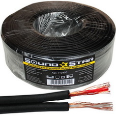Кабель аудіо-відео Sound Star 2x0.09 мм² /20 OFC CU плоский чорний 100м