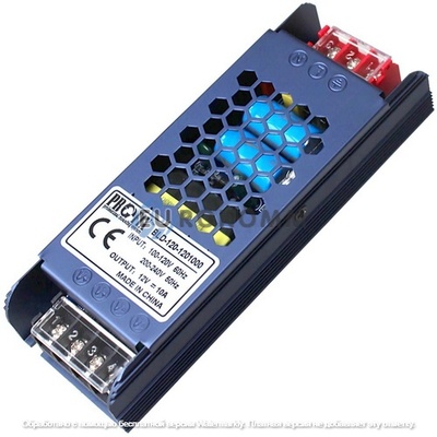 Блок питания Profix 12V, 10A, 120Вт, узкий, негерметичный, металлический корпус