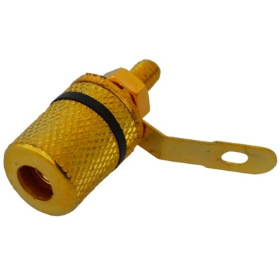 Гнездо акустическое Banan монтажное, gold, корпус металл, чёрное
