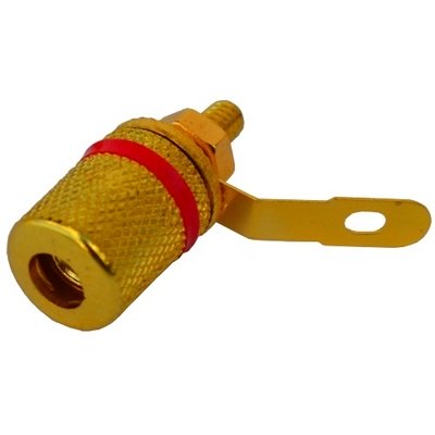 Гнездо акустическое Banan монтажное, gold, корпус металл, красное