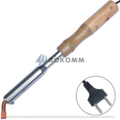 Паяльник с деревянной ручкой, угловое медное жало, 75W, 220V, HandsKit