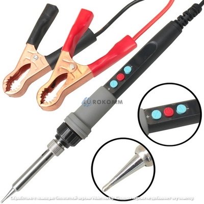 Паяльник HandsKit 919 c регулятором температуры и LCD дисплеем 12-24V, 36-72W, с питанием от аккумулятора