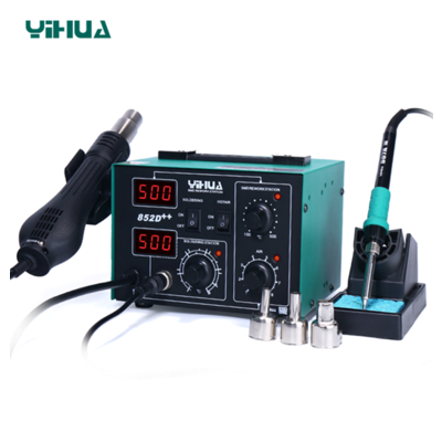 Паяльная станция 2в1 YIHUA 852D+ (паяльник+фен (бесщеточный)), 2 дисплея