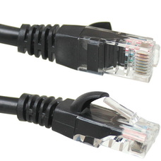 Патч-корд RJ-45 (8p8c) UTP (Cat.6, 32AWG, плоский, чорний, 1м)