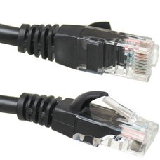Патч-корд RJ-45 (8p8c) UTP (Cat.6, 32AWG, плоский, чорний, 3м)