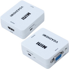 Конвертор MINI, VGA в HDMI (гн.VGA+гн.3,5мм (IN)- гн.HDMI (OUT))