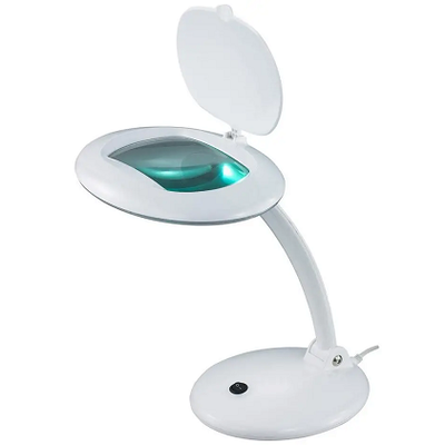 Лупа-лампа настольная с LED подсветкой, 3X; 12Х кр. увеличение