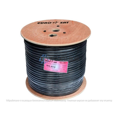 Кабель RG-8/U (7x0,72Cu+7,2PE+Al+104x0,12Cu), 50 Ом,  діам.-10,2мм, чорний, 305м