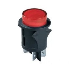 Кнопка Daier PS-18-16N-2, с подсветкой, ON-OFF, 4pin, 16A 250V, красная