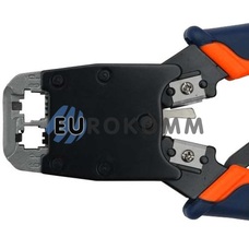 Кліщі обтискні універсальні RJ-11 (6p4c), RJ-12 (6p6c), RJ-45 (8p8c) з тріскачкою (HT-500R)