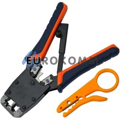 Клещи обжимные универсальные RJ-11 (6p4c), RJ-12 (6p6c), RJ-45 (8p8c) с трещеткой (HT-500R)