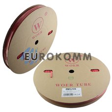 Трубка термозбіжна W-1-H WOER 5.0/2.5 червона 100м