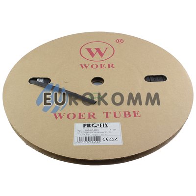 Трубка термозбіжна W-1-H WOER 7.0/3.5 чорна 100м
