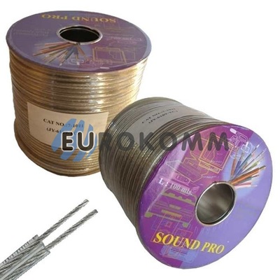 Акустический кабель 2x1.5мм² TinСU Sound PRO JY-6189 прозрачный 100м