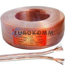 Акустический кабель 2x0.35мм² CU Sound Star прозрачный 100м