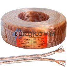 Акустический кабель 2x0.75мм² CU Sound Star прозрачный 100м Акустический кабель 2x0.75мм² CU Sound Star прозрачный 100м