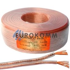 Акустический кабель 2x0.75мм² CCA Sound Star прозрачный 100м