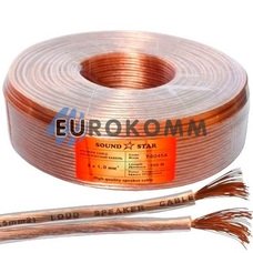 Акустический кабель 2x1.0мм² CCA Sound Star прозрачный 100м