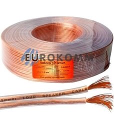 Акустичний кабель 2x1.5мм² CCA Sound Star прозорий 100м Акустичний кабель 2x1.5мм² CCA Sound Star прозорий 100м