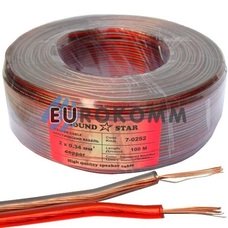 Акустический кабель 2x0.34мм² CU Sound Star красно-черный 100м