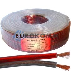 Акустический кабель 2x0.9мм² CU Sound Star красно-черный 100м