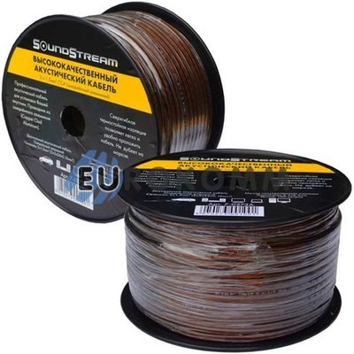 Акустический кабель 2x1.5мм² CCA Sound Stream прозрачно-черный 100м
