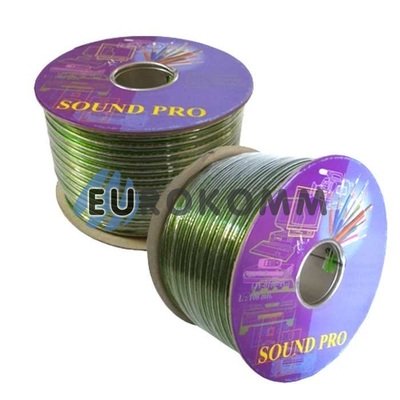 Акустичний кабель 2x0.5мм² CU Sound PRO JY-0160TG прозоро-зелений 100м