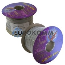 Акустичний кабель плоский 2x1.0мм² СU Sound PRO JY-6112 сірий 100м Акустичний кабель плоский 2x1.0мм² СU Sound PRO JY-6112 сірий 100м