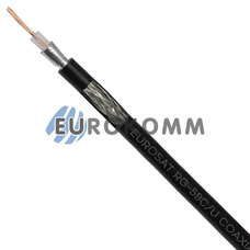 Коаксиальный кабель RG-58C/U EUROSAT СU/TCU черный 100м