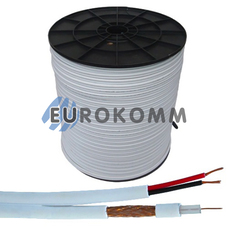 Коаксиальный кабель RG-59+2*0.5 CommSpace белый 305м