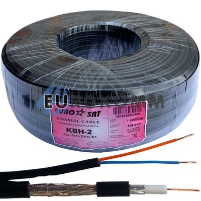 Кабель 3C2V+2х0.51 EUROSAT KBH-2 чорний - ЄВРОКОММ