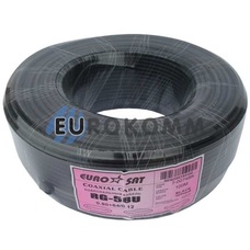 Коаксиальный кабель RG-58U/64CCA EUROSAT CU черный 100м