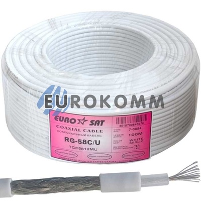 Коаксиальный кабель RG-58C/U EUROSAT TCF5812MU белый 100м