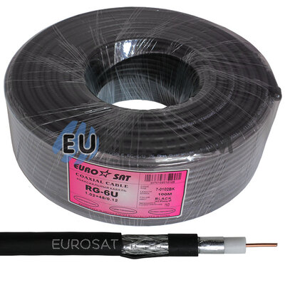 Коаксіальний кабель RG-6 EUROSAT F604ST чорний