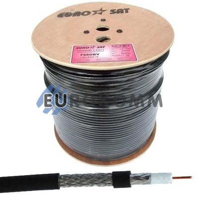 Коаксіальний кабель RG-6 EUROSAT F660BV чорний 305м