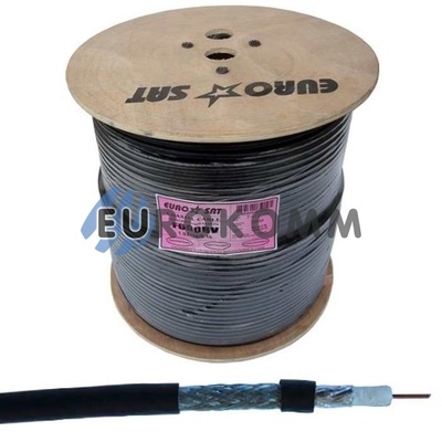 Коаксіальний кабель RG-6 EUROSAT F690BV чорний 305м