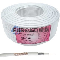 Коаксиальный кабель RG-59 EUROSAT 3C2V-/32CCA CU белый 100м