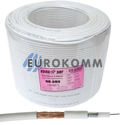 Коаксиальный кабель RG-59 EUROSAT 3C2V-/64CCa белый 300м