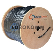 Коаксиальный кабель RG-6 CommSpace F690BVM CCS с тросом, черный 305м
